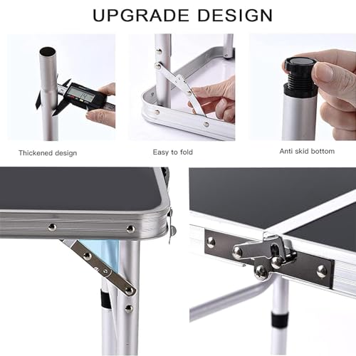 Folding Camp Table Adjustable Height Aluminum H588