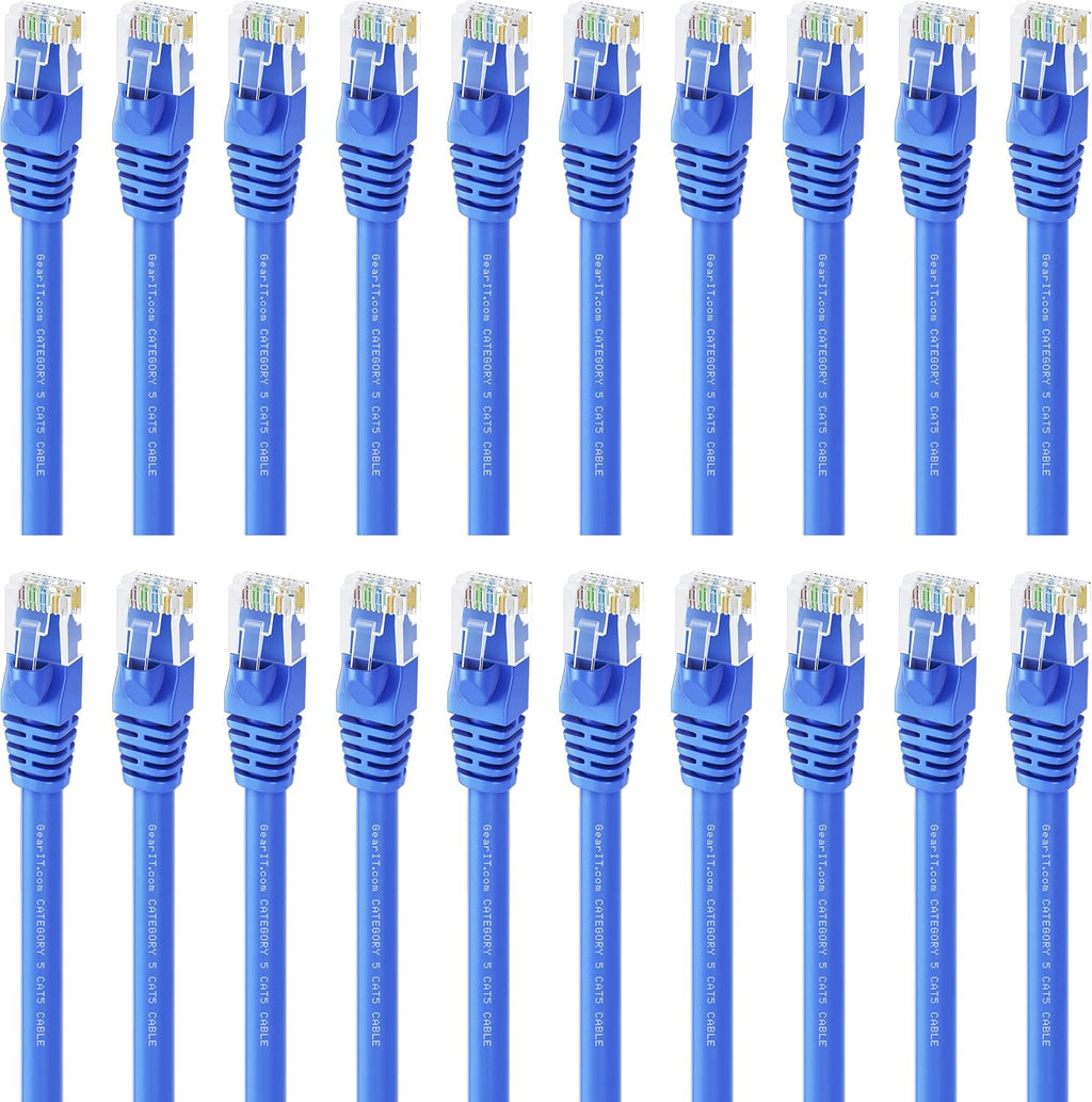 100-Pack Cat5e Ethernet Patch Cable 1.5 Feet Blue C11716