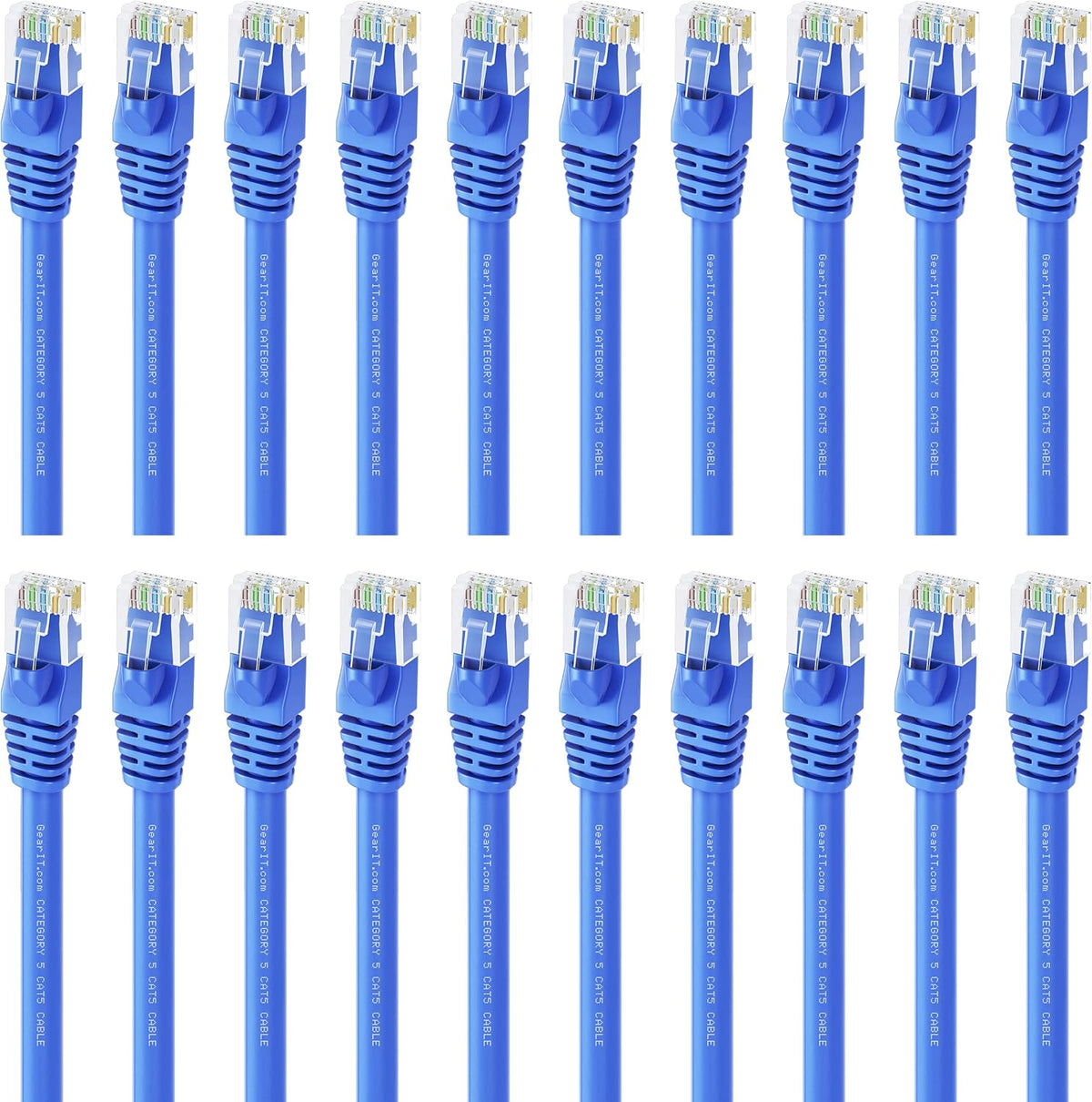 100-Pack Cat5e Ethernet Patch Cable 1.5 Feet Blue C11716