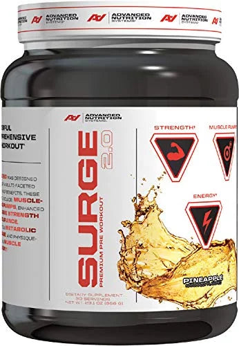 Pre Workout Energy Powder Pineapple 60 Servings Pack of 2 H886