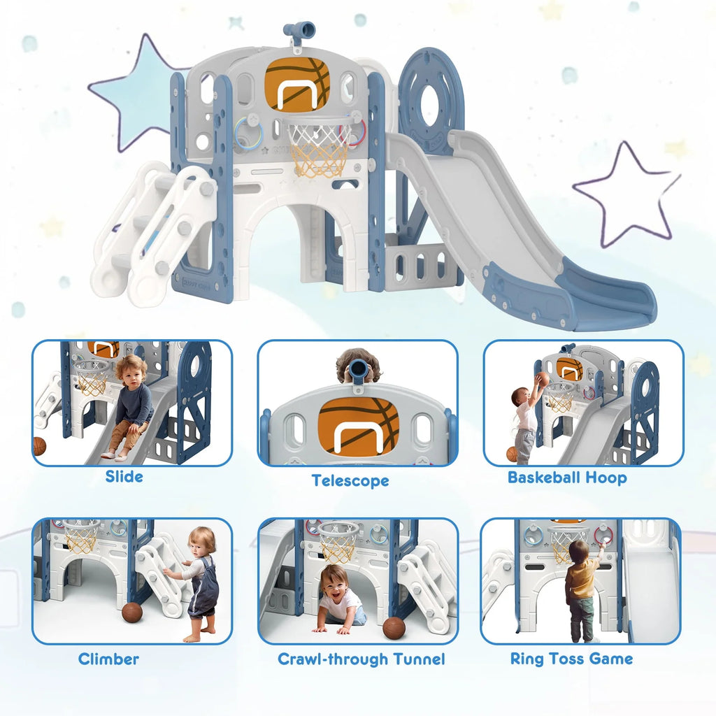 7 in 1 Toddler Slide Set with Basketball Hoop and Ball K792