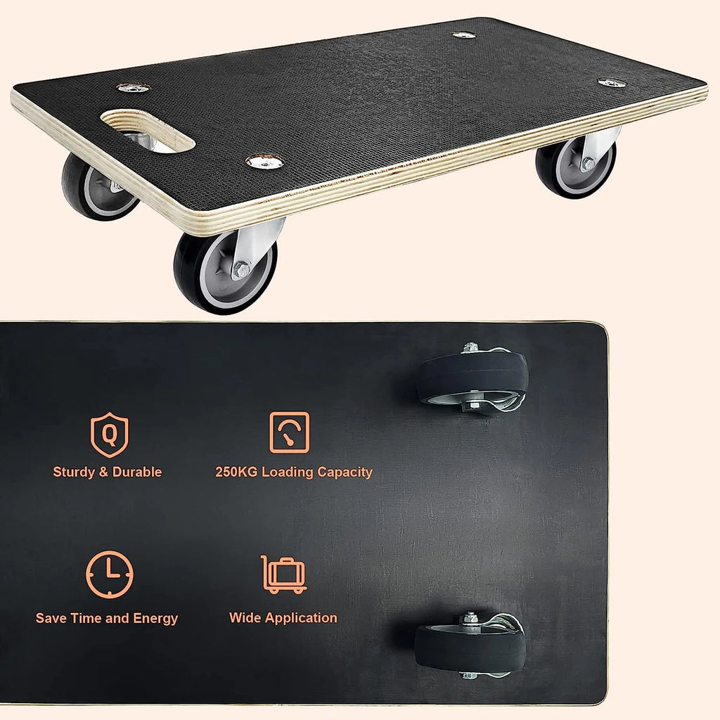 2Pcs Wood Platform Dolly with 4 Wheels H884548