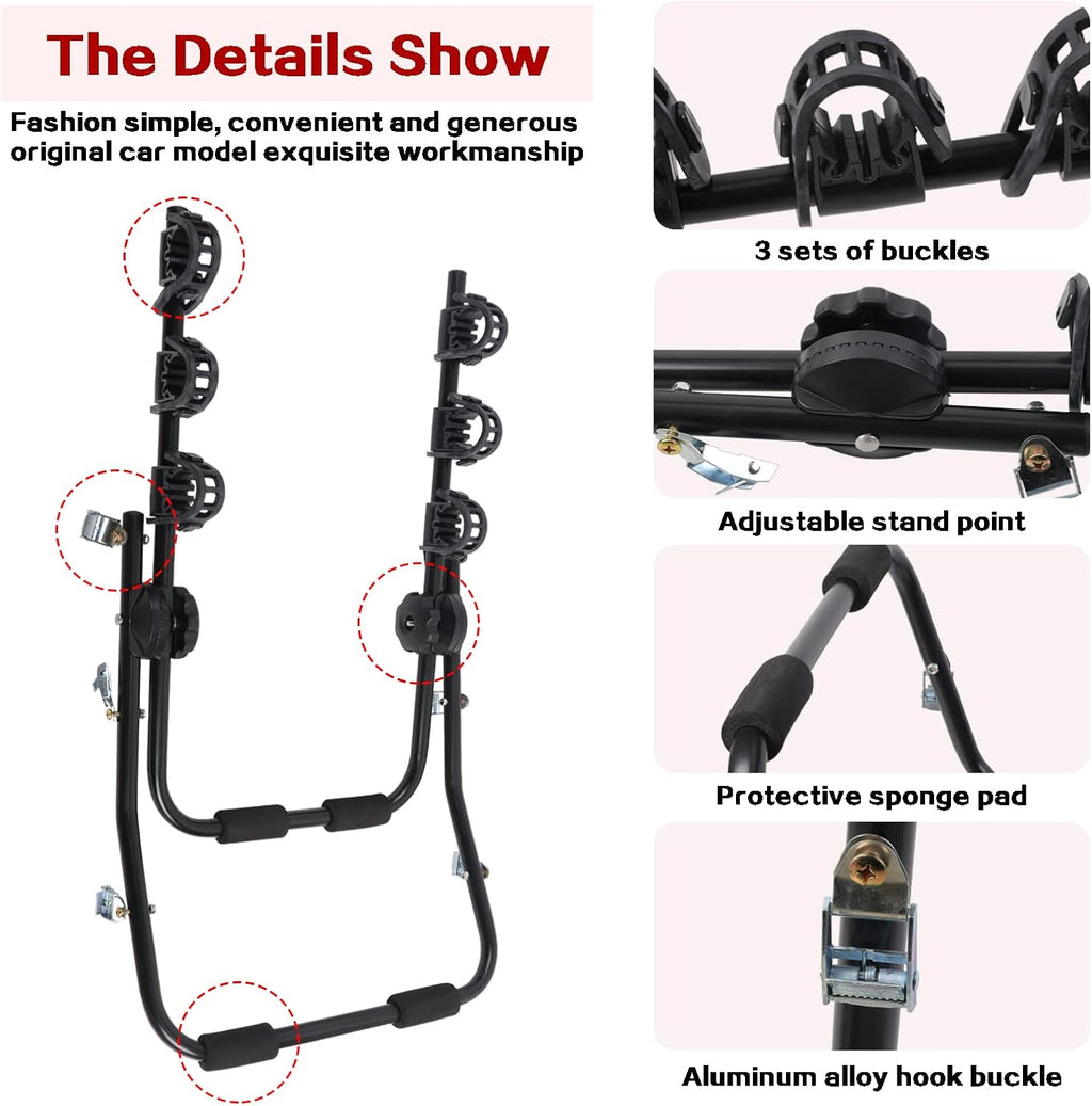 3 Bike Trunk Mount Bike Rack for Cars U941505