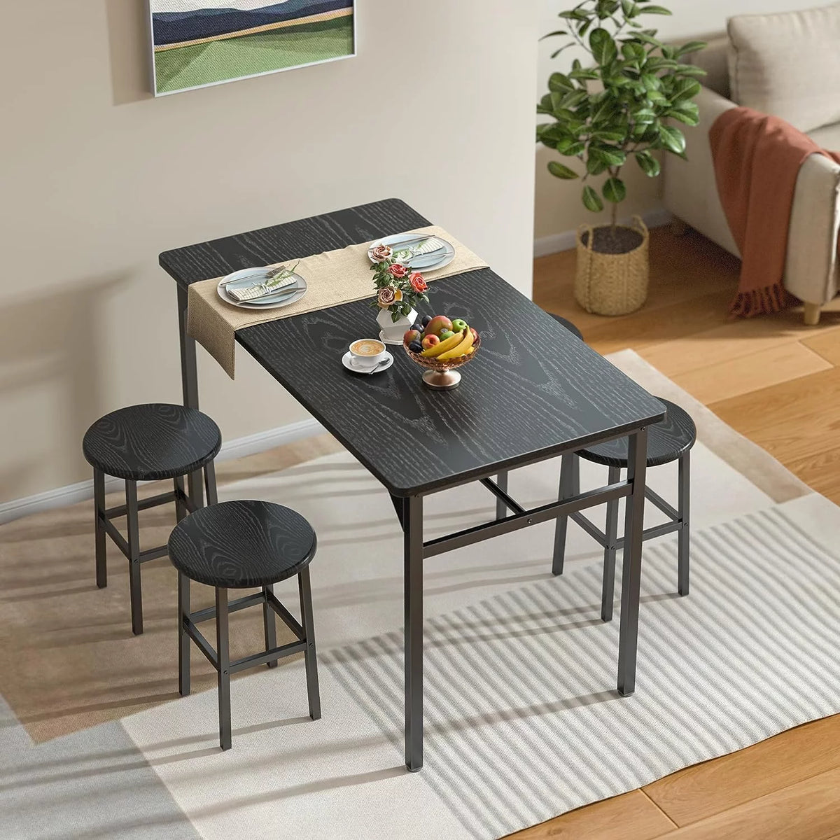 Black Dining Table Set for 4 T64920