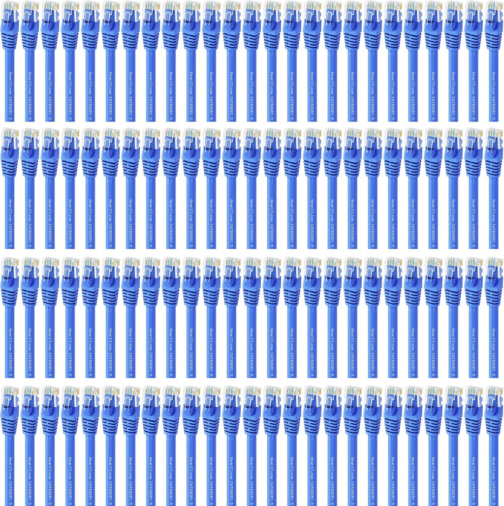 100-Pack Cat5e Ethernet Patch Cable 1.5 Feet Blue C11716