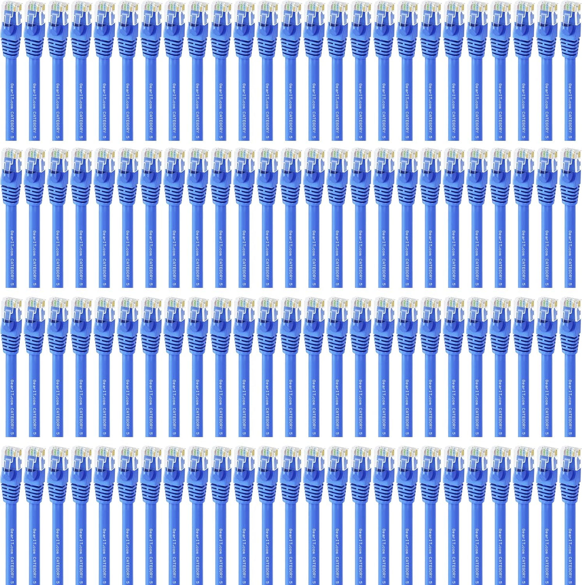 100-Pack Cat5e Ethernet Patch Cable 1.5 Feet Blue C11716