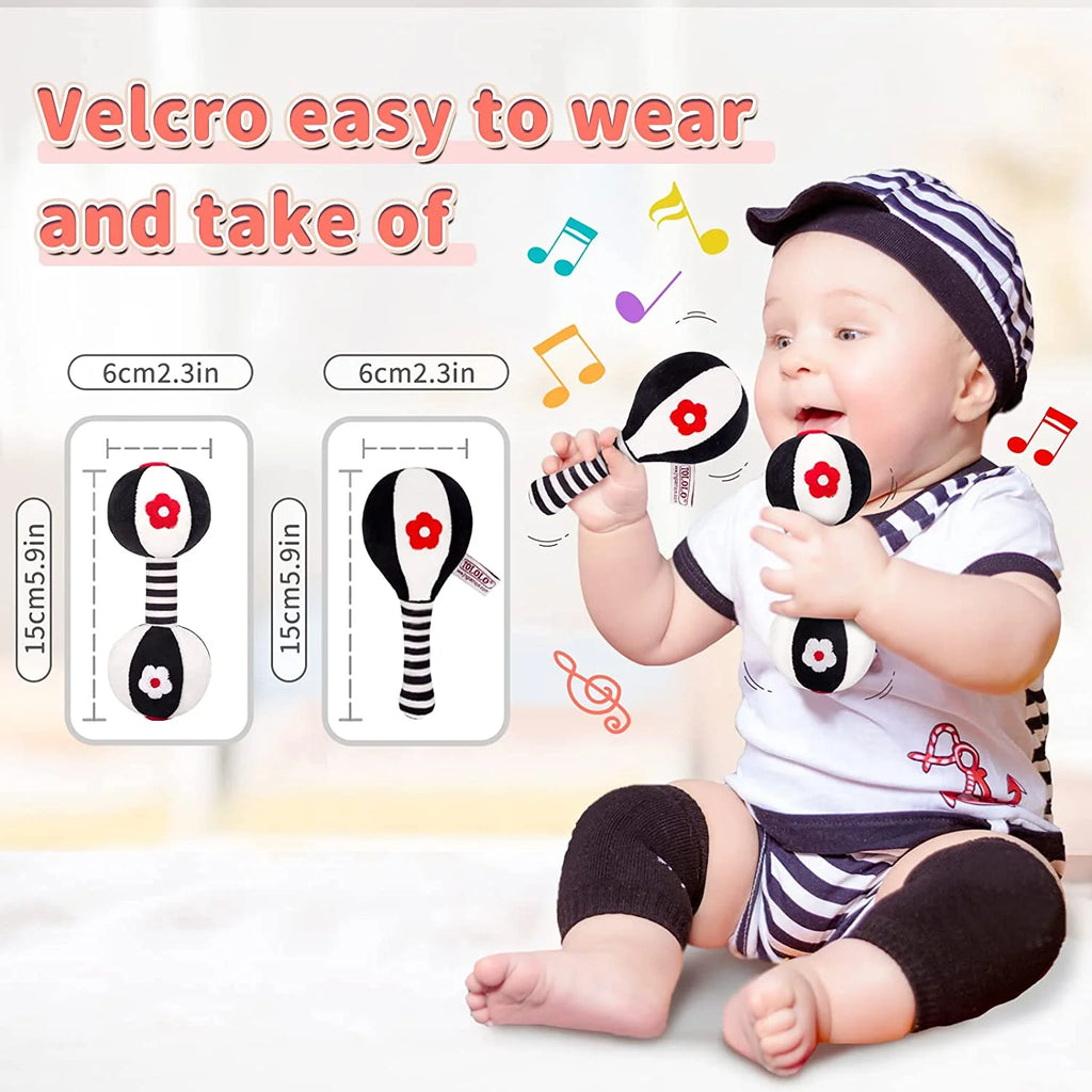 2PCS Soft Rattles for Baby, Baby Toys 0-6 Months, Car Seat Toys for Infants S573851