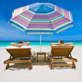 7 Feet Beach Umbrella with Sand Anchor and Carry Bag T39385