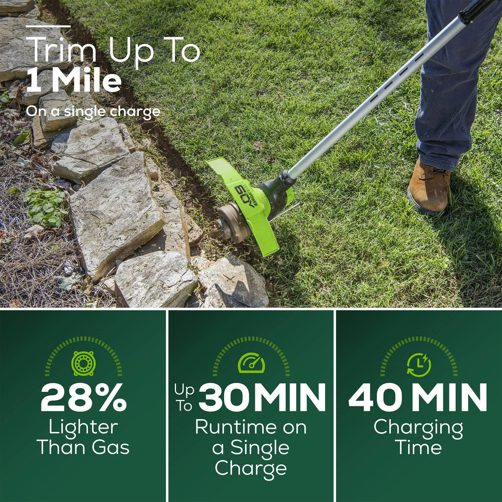 60V Cordless Battery String Trimmer with 2.0Ah Battery & Charger R627893