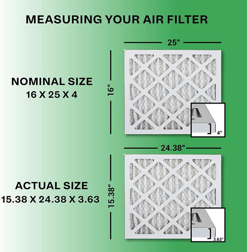 16x25x4 MERV 11 Pleated Air Filter (2-Pack) Q45589