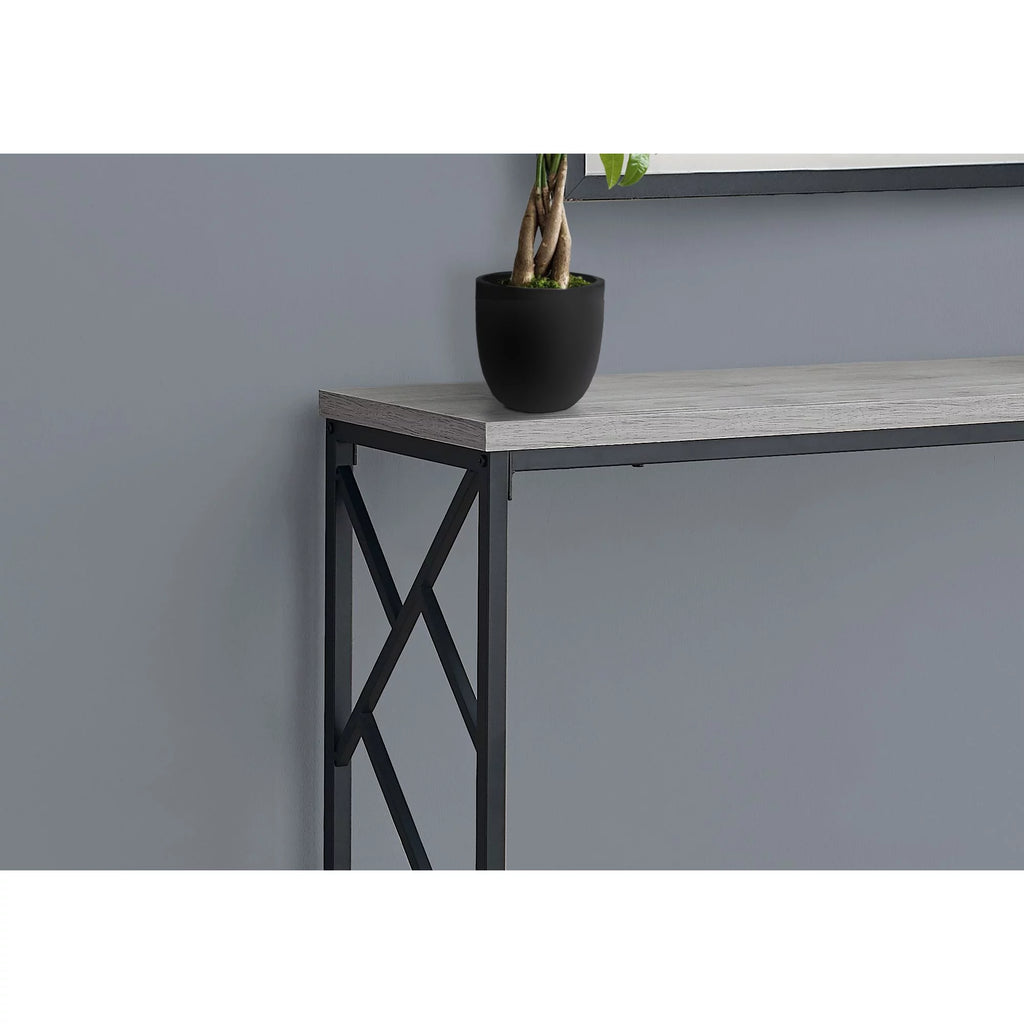 Gray and Black Contemporary Rectangular Console Table M472041