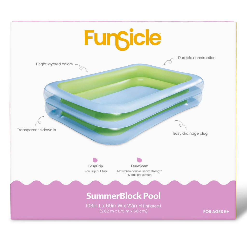 Blue Inflatable Rectangular Swimming Pool M1009