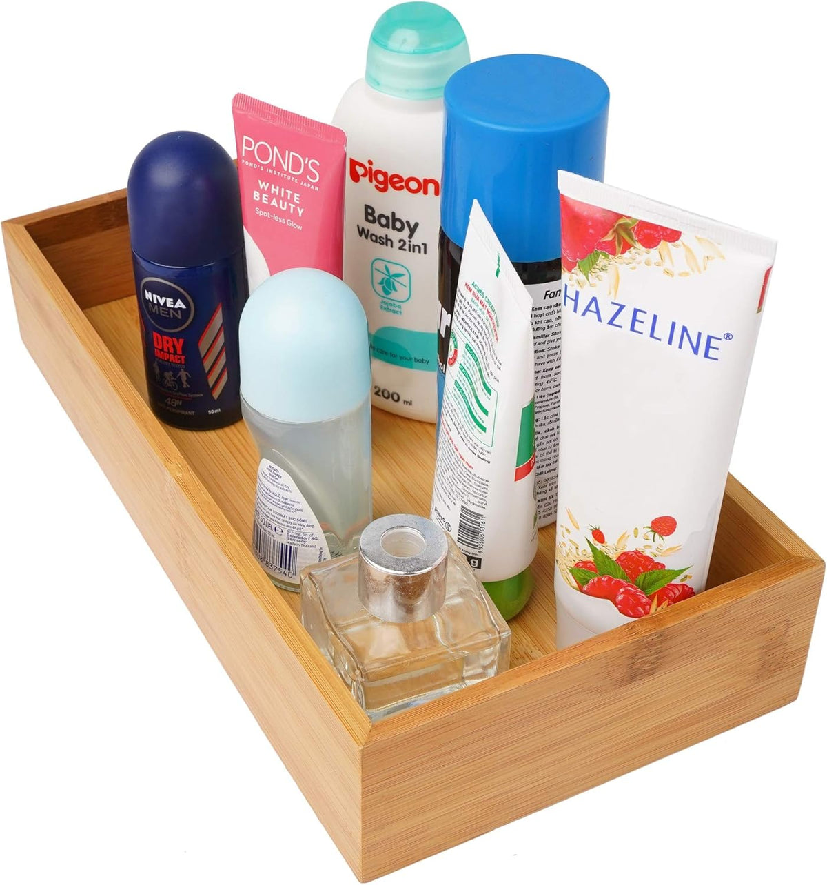 Bamboo Wood Drawer Organizer Tray Box Dividers Set, Pack of 2 X330