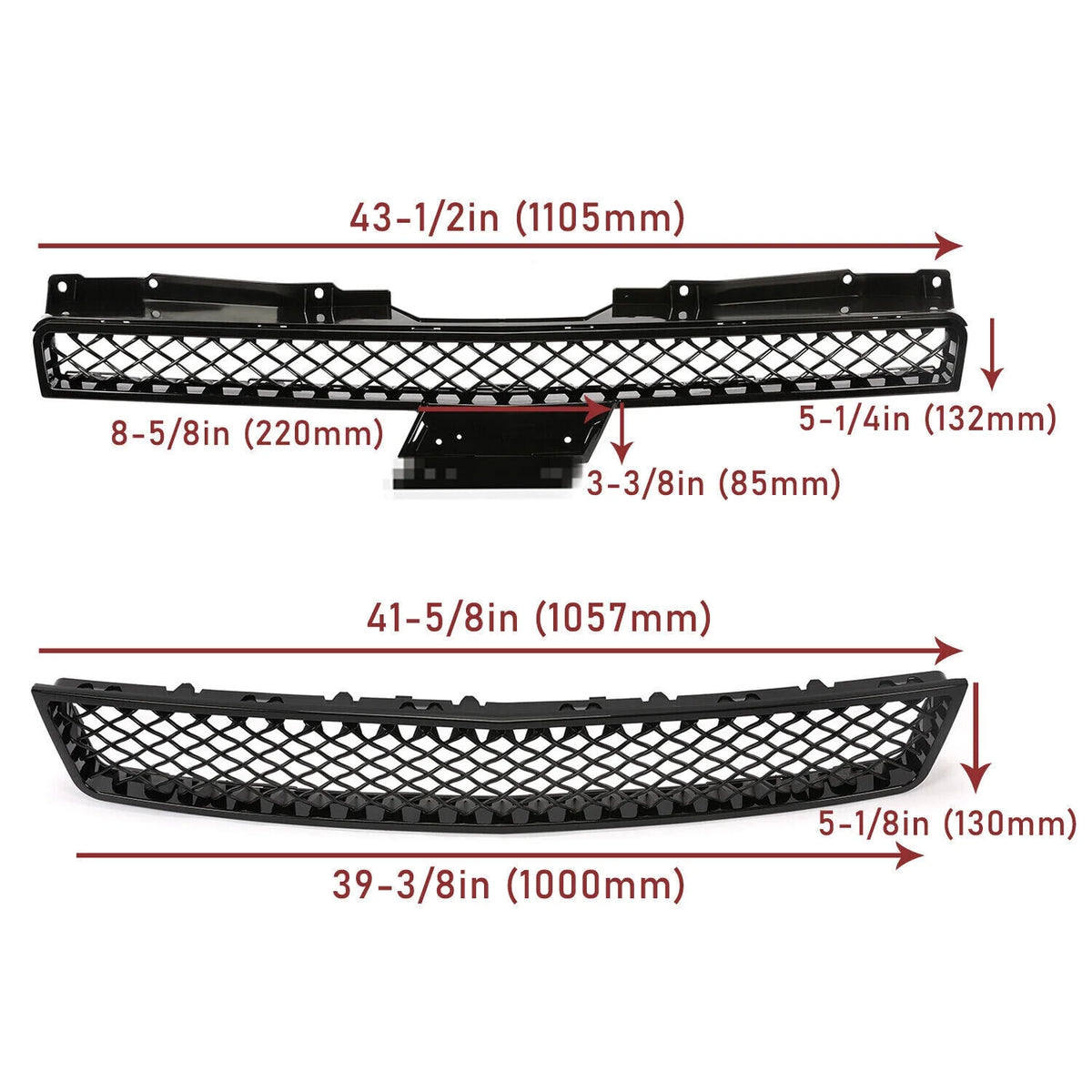 Mesh Front Hood Bumper Grille Grill for 2007-2014 Chevy Tahoe/Suburban/Avalanche X599