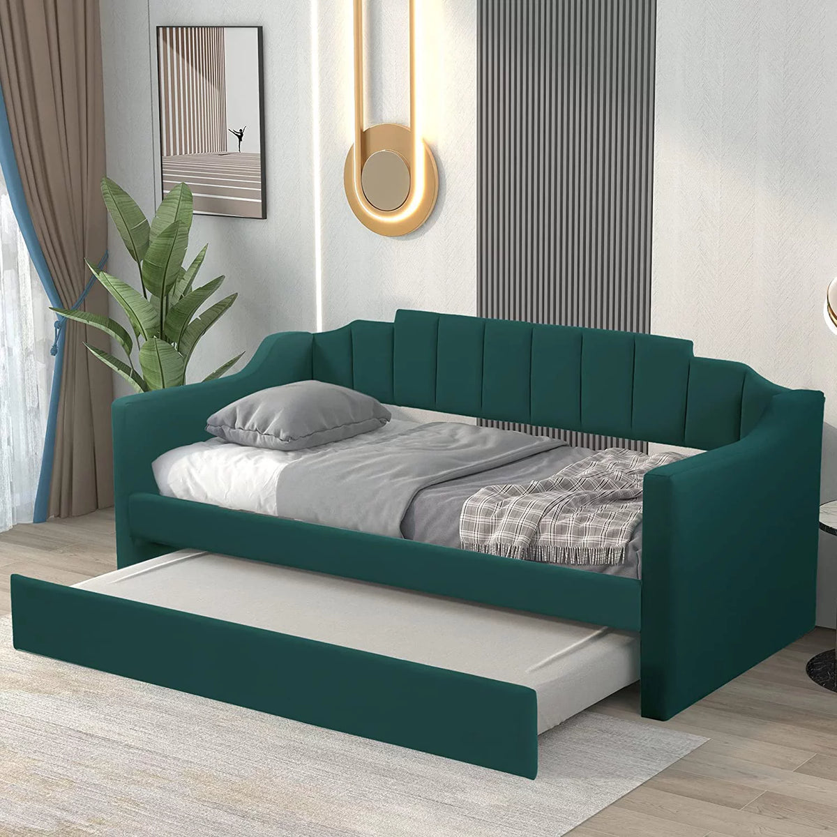 Upholstered Daybed with Trundle F979