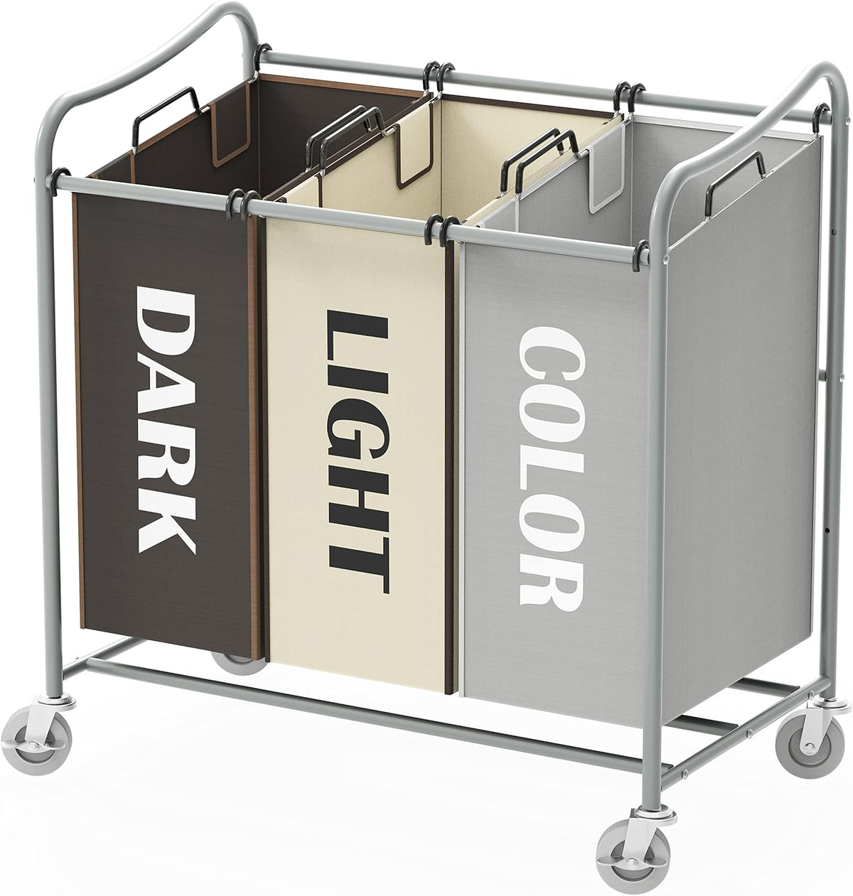 3-Bag Laundry Sorter Rolling Cart P49871