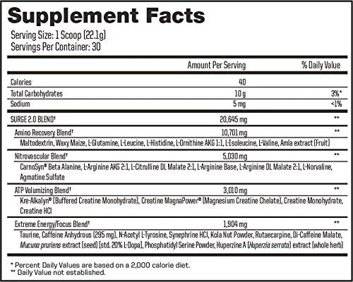Pre Workout Energy Powder Pineapple 60 Servings Pack of 2 H886