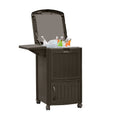 Java Resin Wicker Patio Cooler with Cabinet and Wire Basket G25408