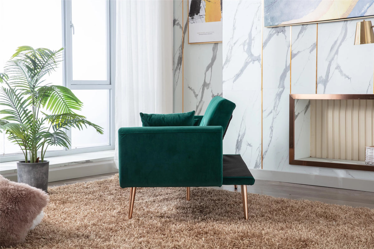 65" Velvet Tufted Convertible Futon Sofa Bed N6886