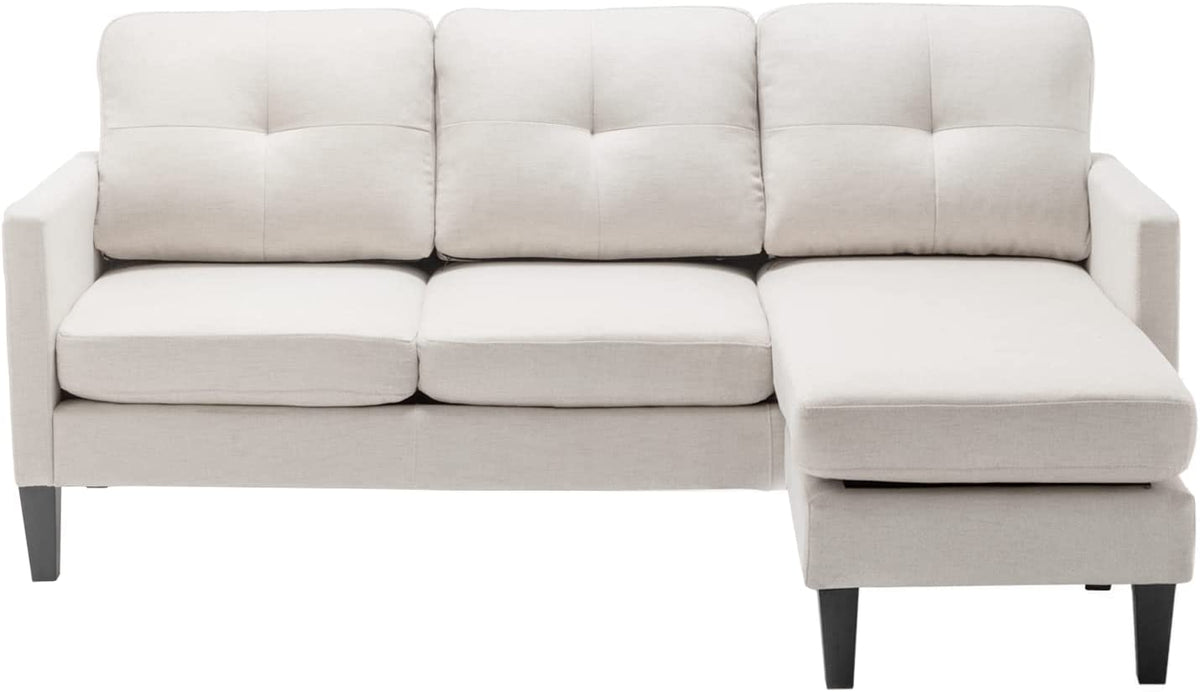 Beige Reversible Sectional Sofa with Ottoman B69094