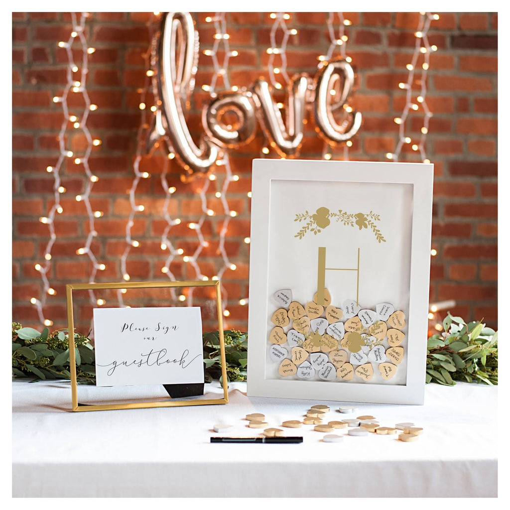 Gold Heart Drop Guestbook I822