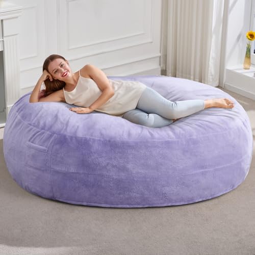 3ft Grey Faux Fur Bean Bag Chair L82655