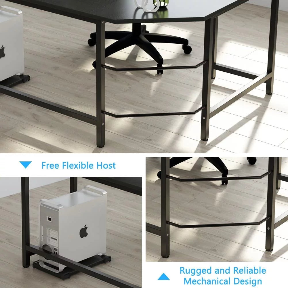 Black L-Shaped Corner Computer Desk G1754