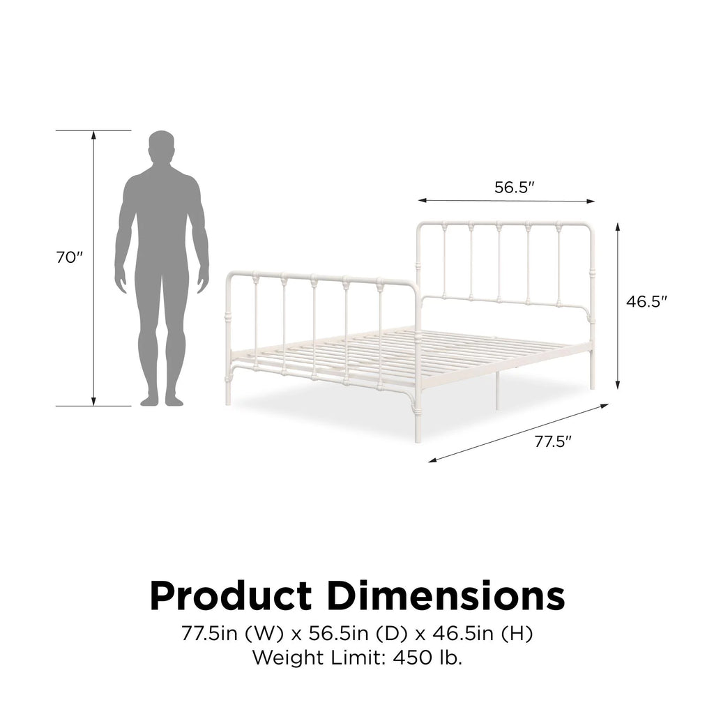 White Full Metal Bed L668