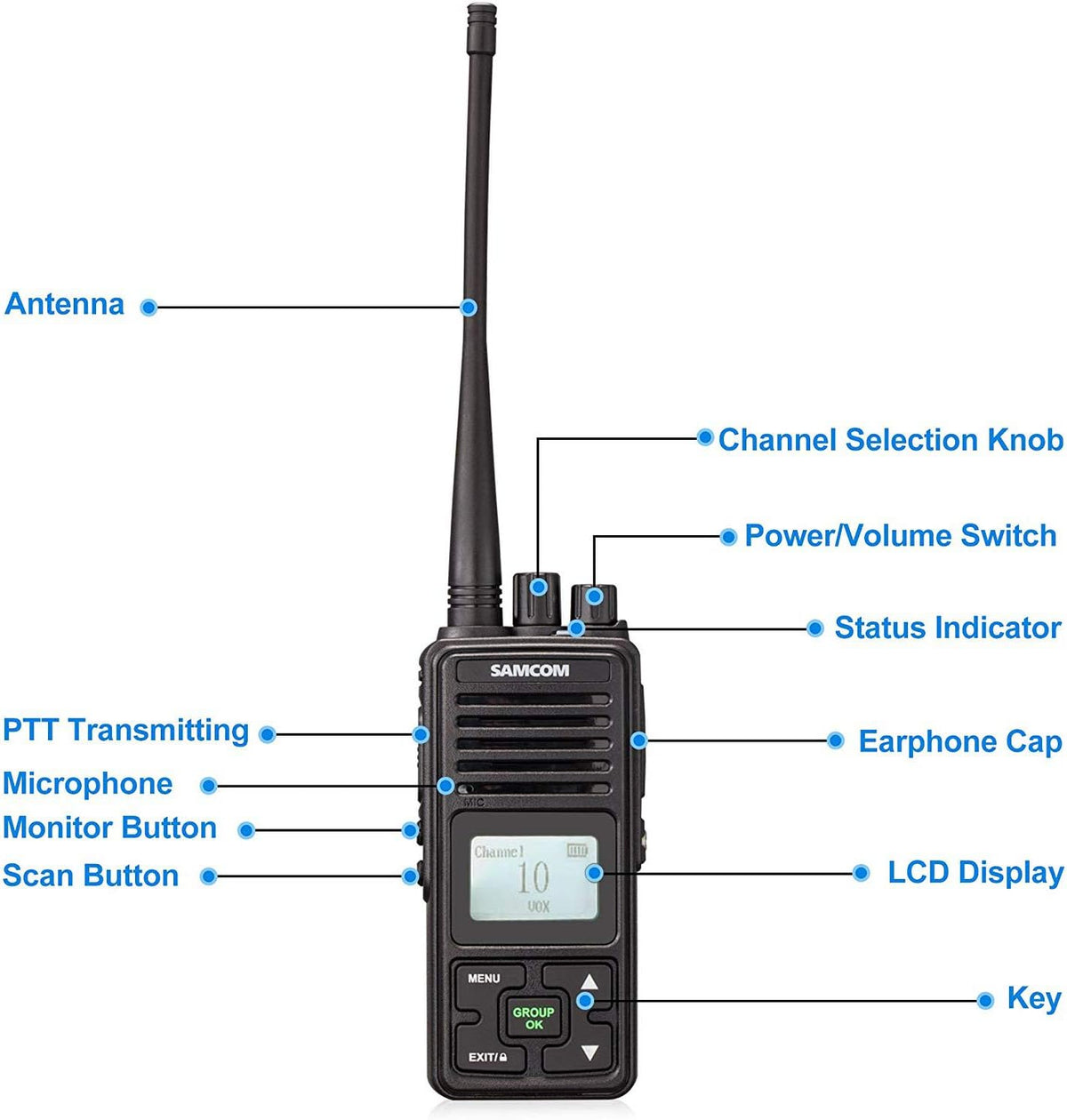 6 Packs UHF Two Way Radios with Earpieces Z340