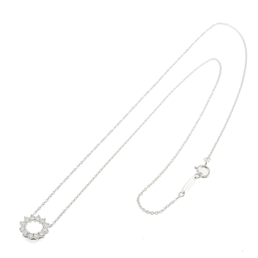 Tiffany Open Circle Diamond Necklace Pt950 Platinum M7502