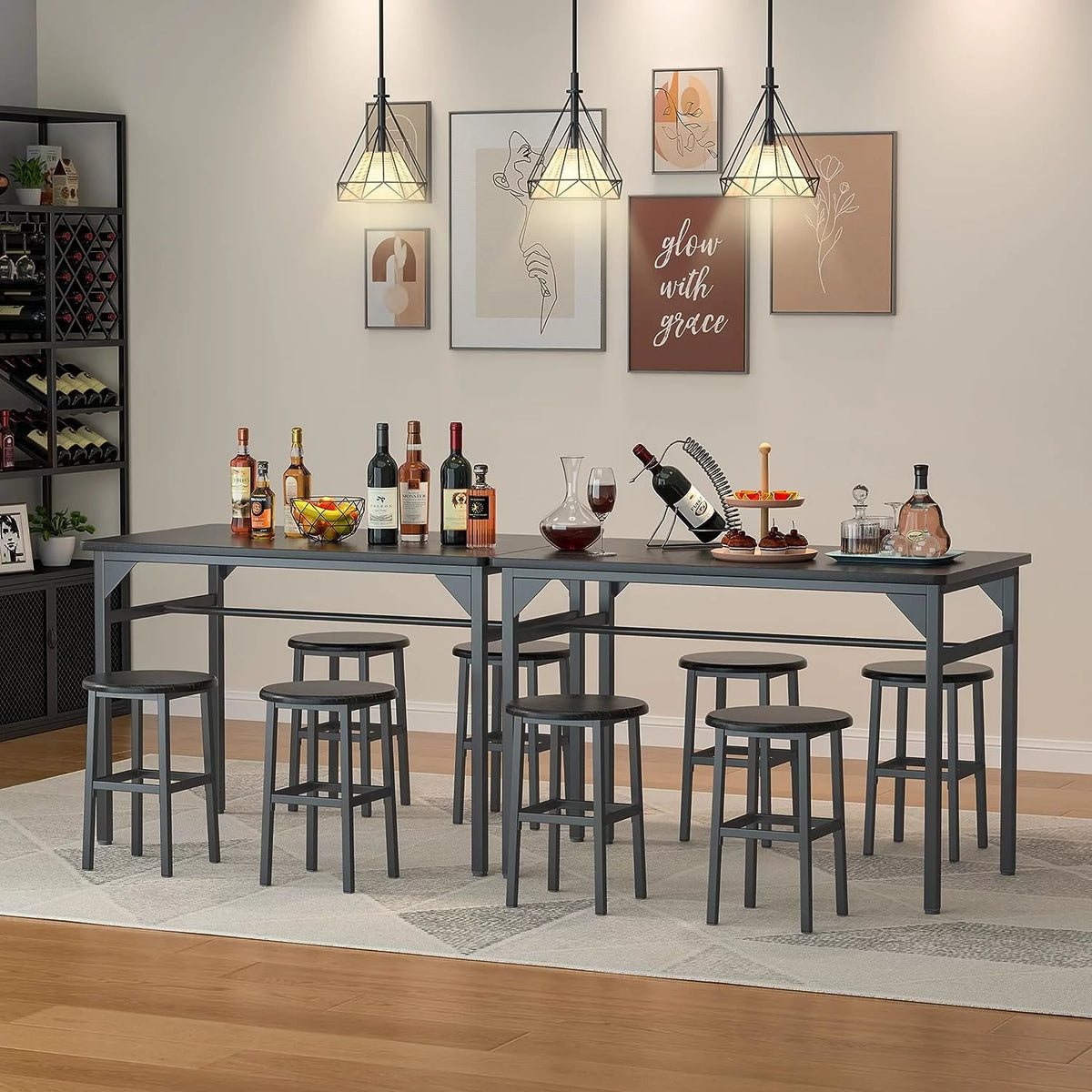 Black Dining Table Set for 4 T64920