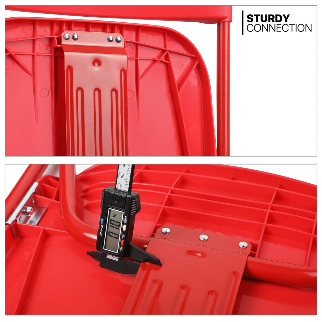 11 Pieces 4.5 Ft White Foldable Plastic Table and 10 Red Chair Set N11200