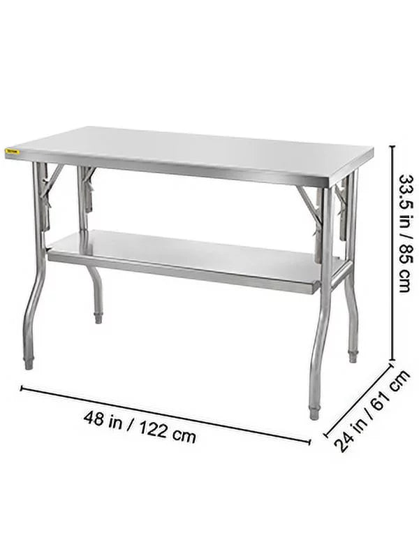 48 x 24 inch Stainless Steel Folding Worktable X134134