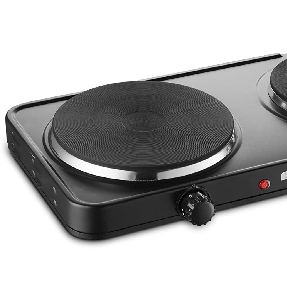 Electric Double Burner Cast Iron Hot Plate Black, 2 Pack H159350