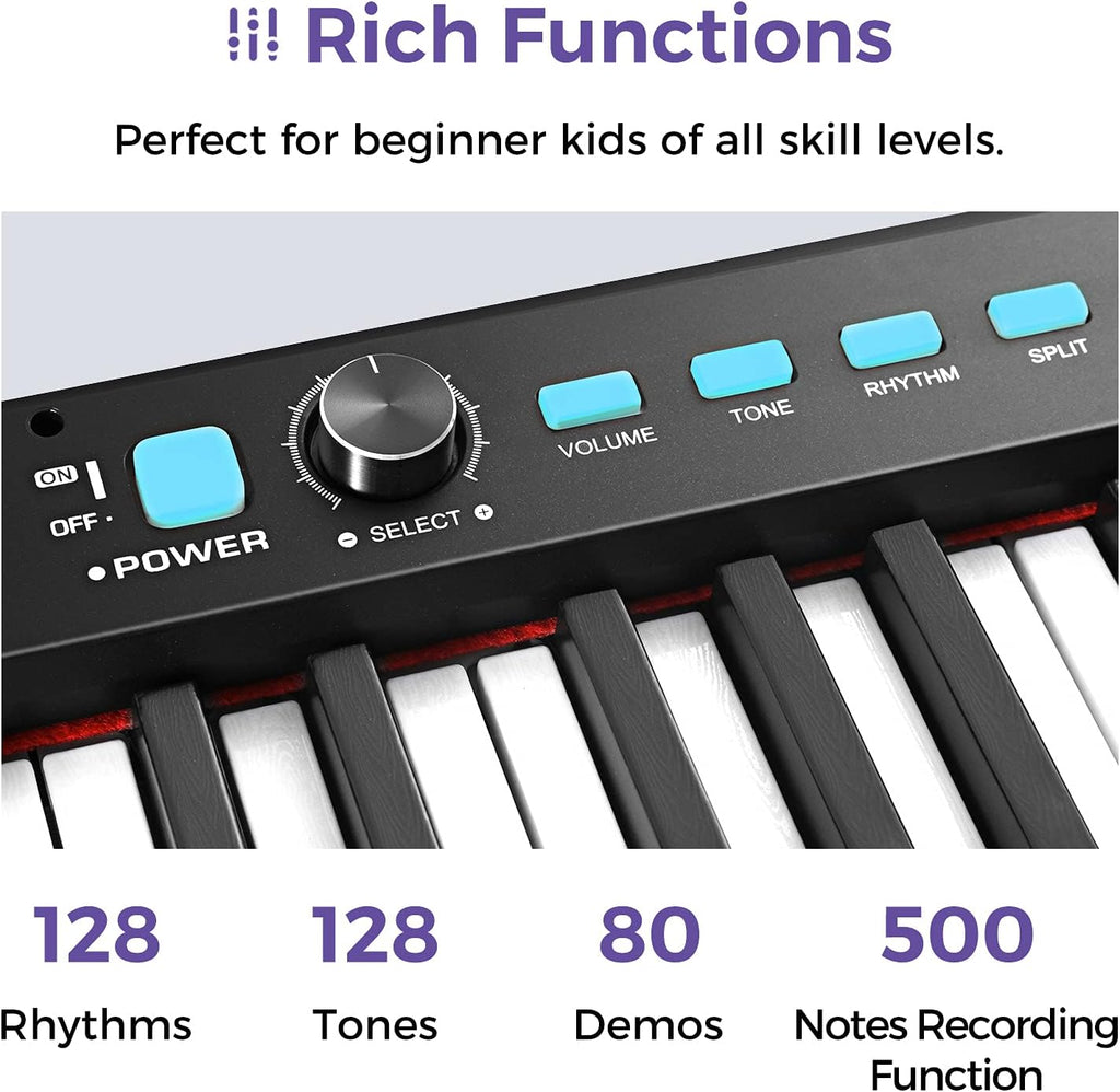 88-Key Semi-Weighted Electronic Keyboard Piano with X-Stand, Sustain Pedal, Power Supply, Carrying Case I2929