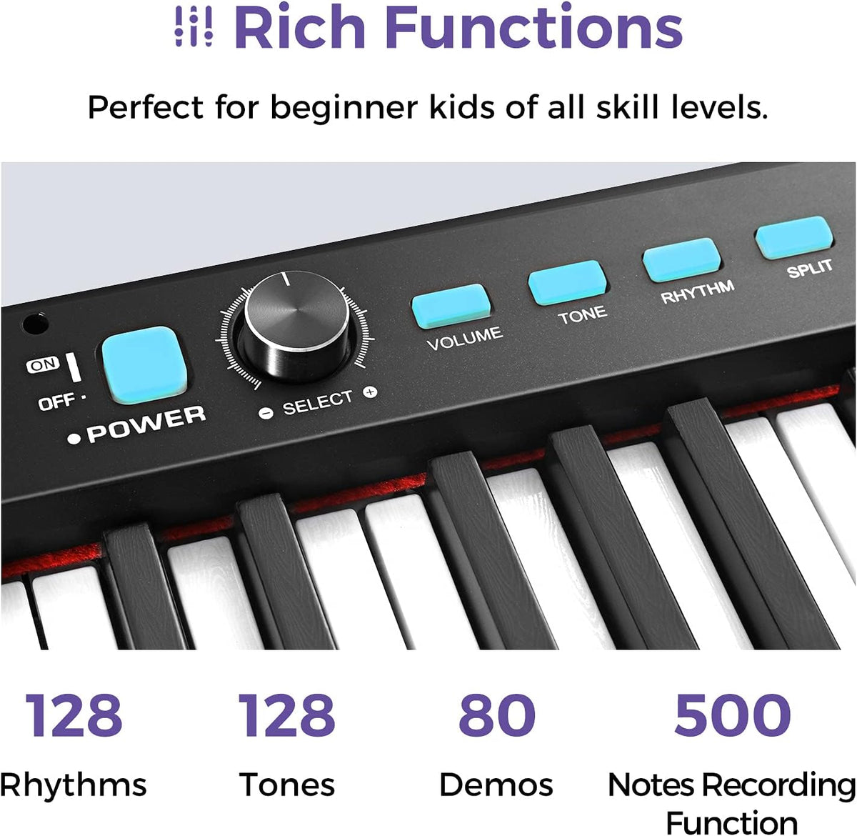 88-Key Semi-Weighted Electronic Keyboard Piano with X-Stand, Sustain Pedal, Power Supply, Carrying Case I2929