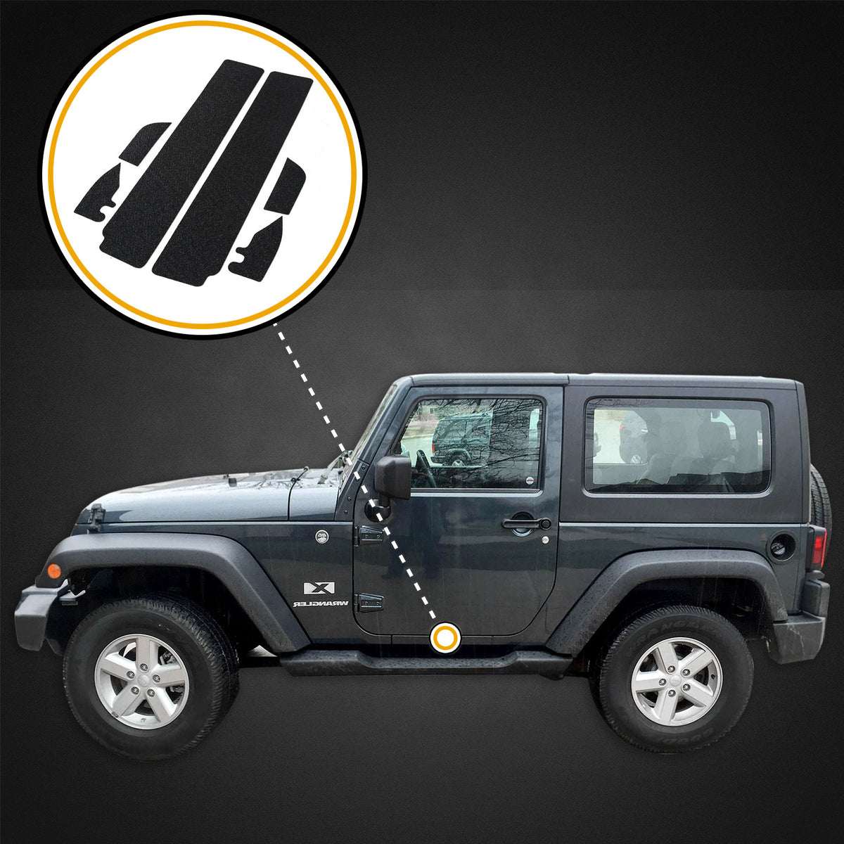 6pc Door Sill Entry Guards for Jeep Wrangler JK O813