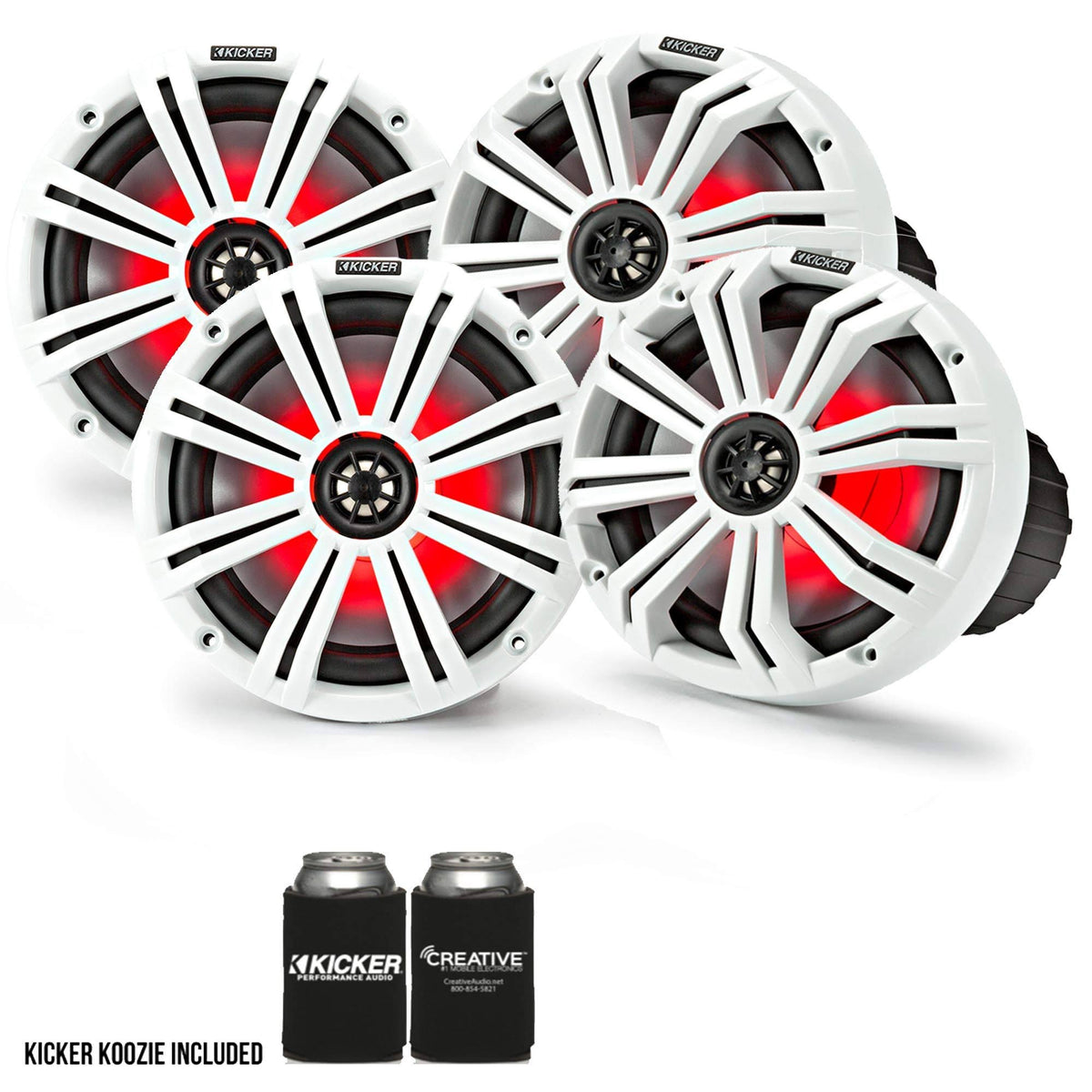 8x22 White Marine LED Speakers - 2 Pairs J10617