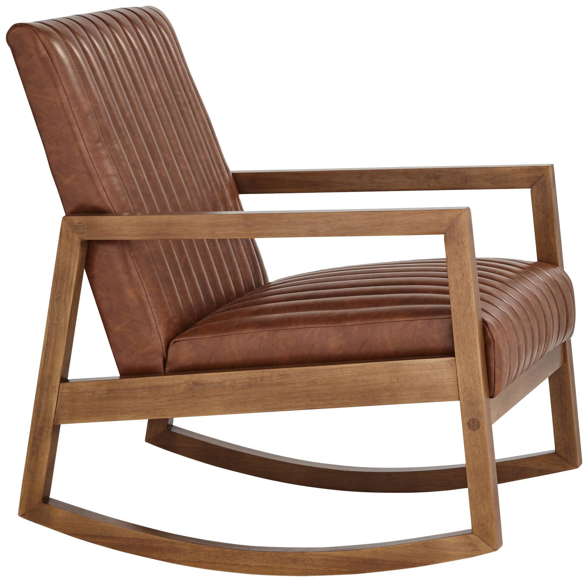 Rust Brown Wood Frame Rocking Chair B787606