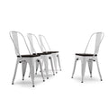 Gray Set of 4 Metal Wood Dining Chairs E68691