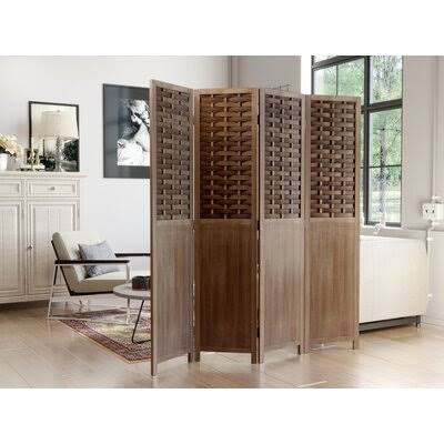 Solid Wood Folding Room Divider, 4 Panels G50941