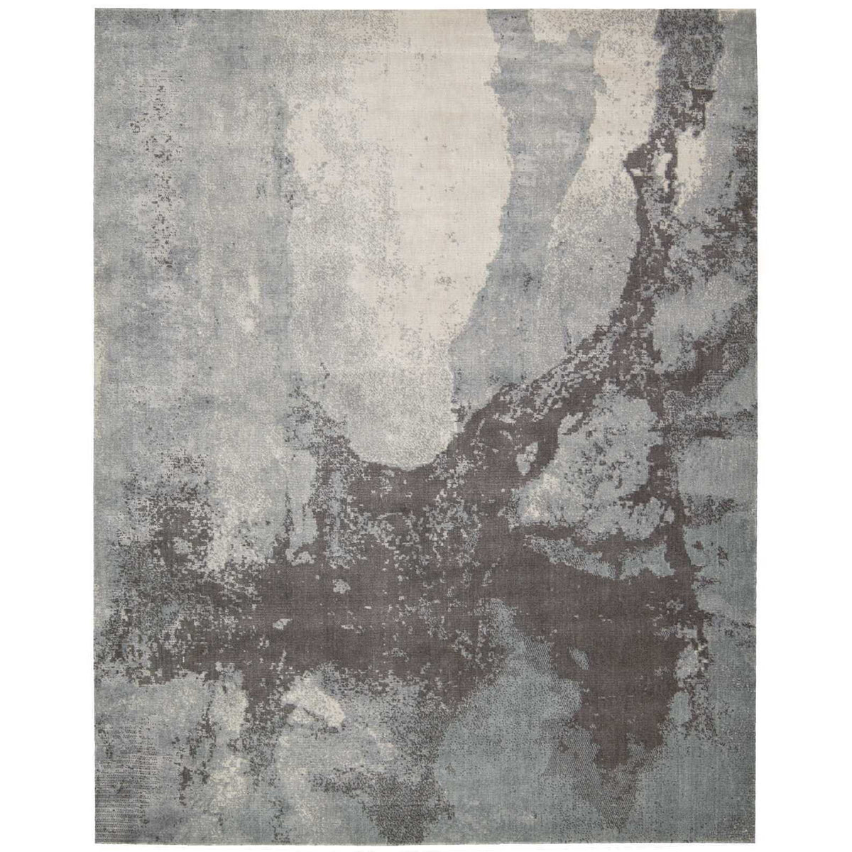 Grey Navy Rectangle Area Rug J280382