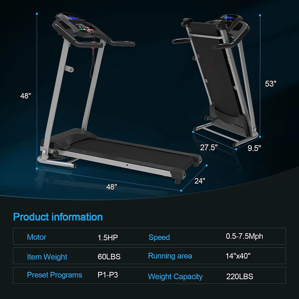 Folding Treadmill with 12 Preset Programs J817