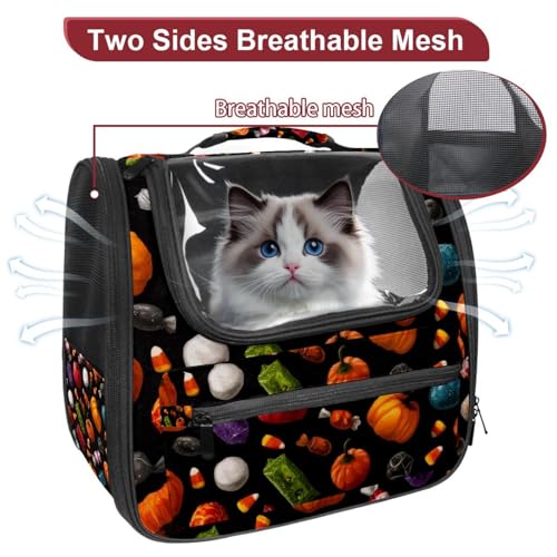 Halloween Pet Carrier Backpack with Ventilated Mesh Windows D60646