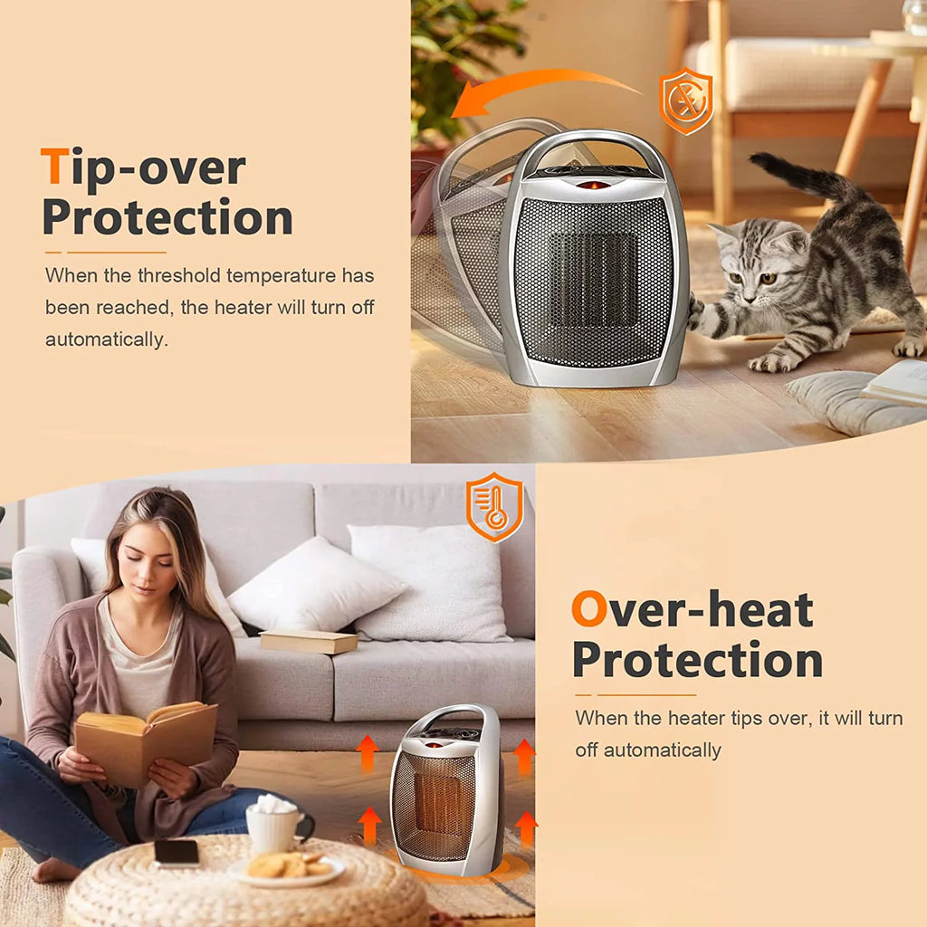 1500W Ceramic Portable Space Heater with Thermostat I366