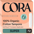 Organic Cotton Applicator Tampons Super Absorbency 72 L331