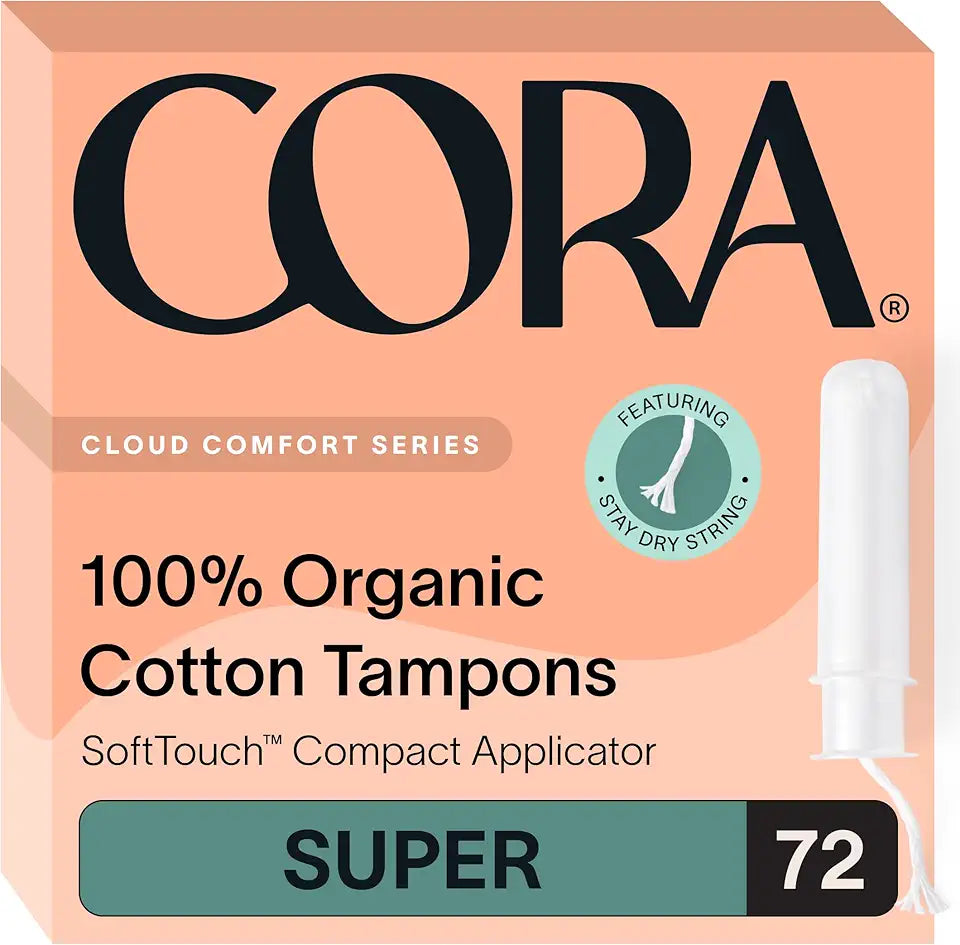 Organic Cotton Applicator Tampons Super Absorbency 72 L331