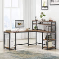 67" Computer Desk with Hutch and 5 Storage Shelves B56861