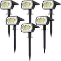 6 Pack Cold White 62 LED Solar Landscape Spotlights O3237