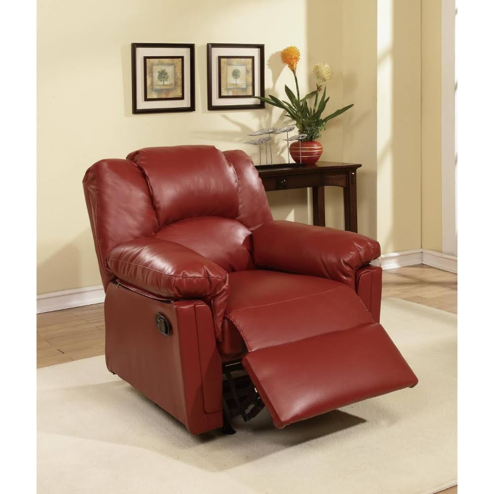 Red Bonded Leather Rocker/Recliner A19631